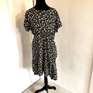Sunflower Print Dress Women's Size XL